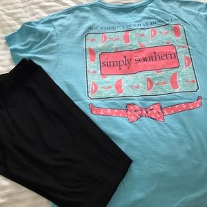 Size M leggings & Simply Southern T-shirt set